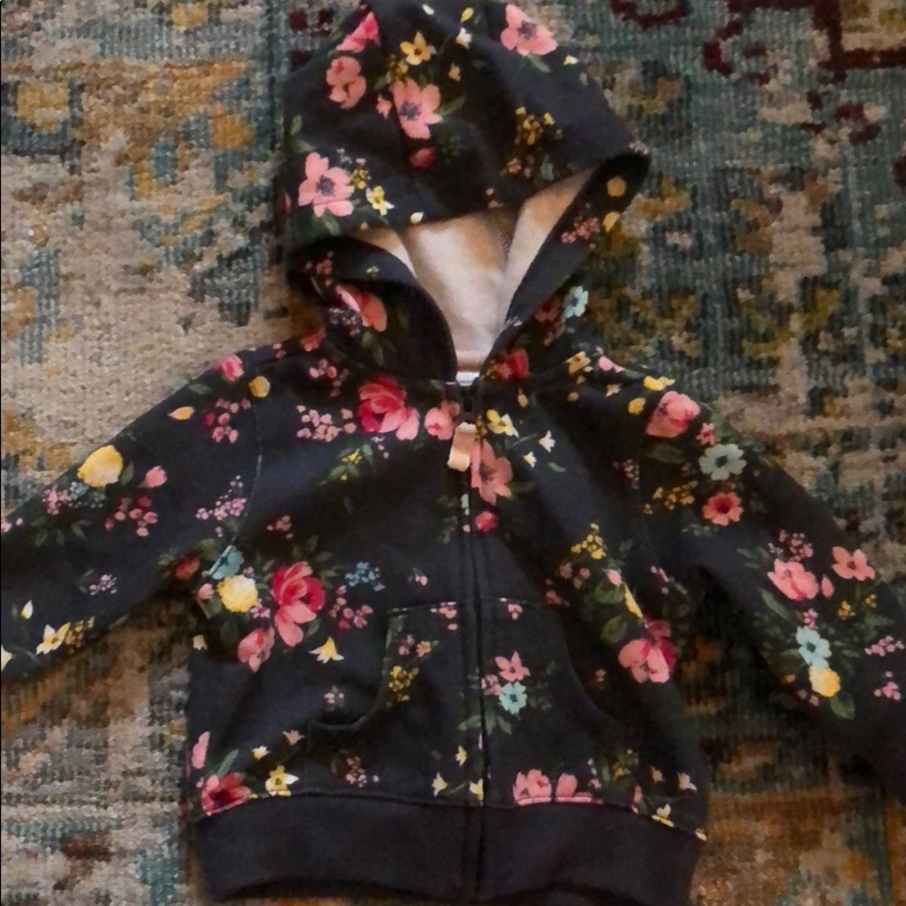3 month Carter’s hoodie. So soft on the inside.